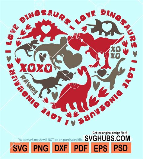 Download 761+ Dino Valentine SVG Files